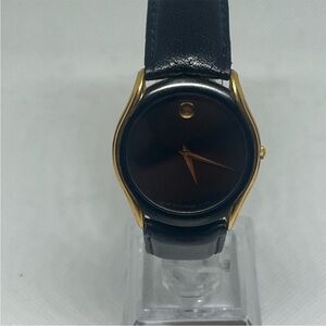 Movado Black Dial with Gold Trim Watch